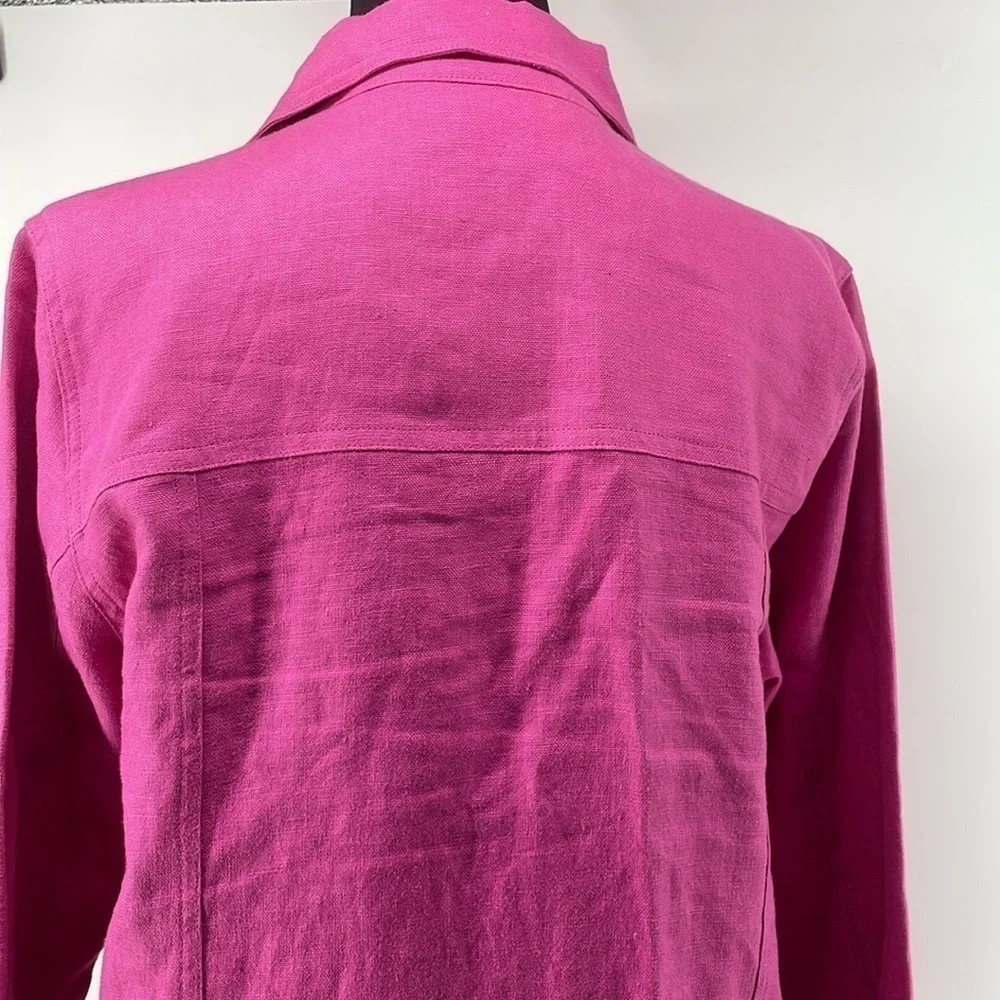 Relativity Barbie pink linen jacket light weight vacation coastal  sz sm